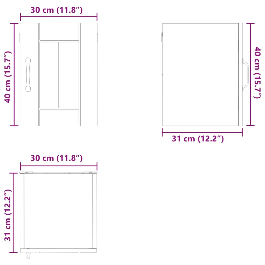 Meuble mural LUCCA 2 pcs Chêne Sonoma 30 x 31 x 40 cm - 14