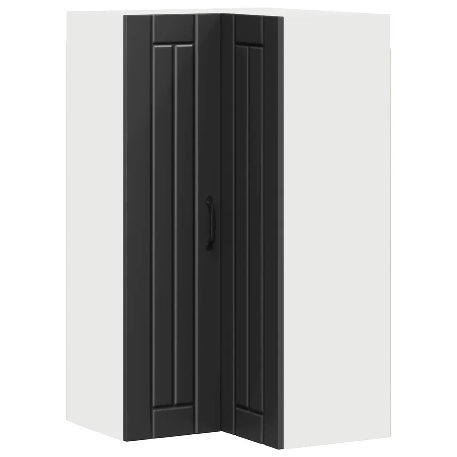 Cabinet d'angle mural LUCCA Noir 57 x 57 x 100 cm - 2