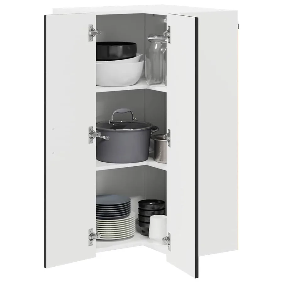 Cabinet d'angle mural LUCCA Noir 57 x 57 x 100 cm - 3