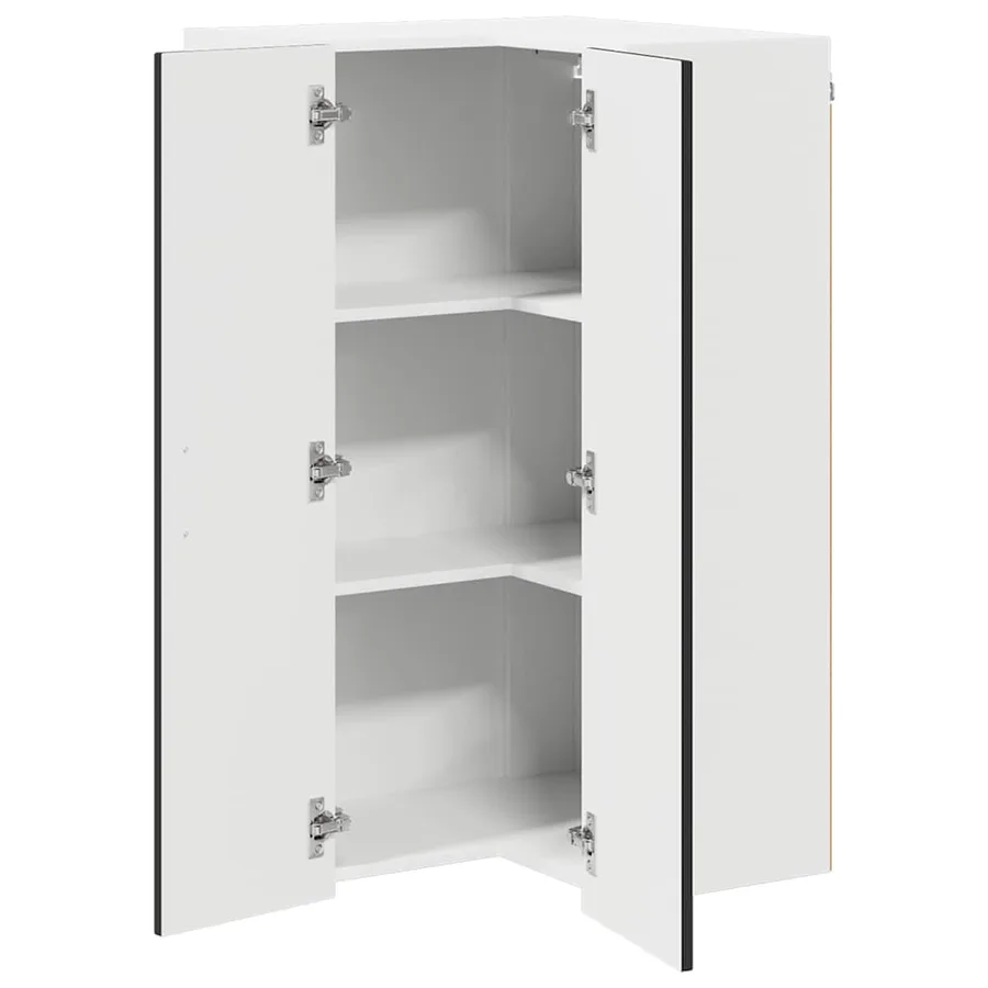 Cabinet d'angle mural LUCCA Noir 57 x 57 x 100 cm - 5
