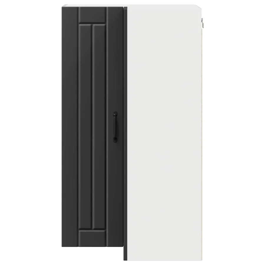 Cabinet d'angle mural LUCCA Noir 57 x 57 x 100 cm - 6