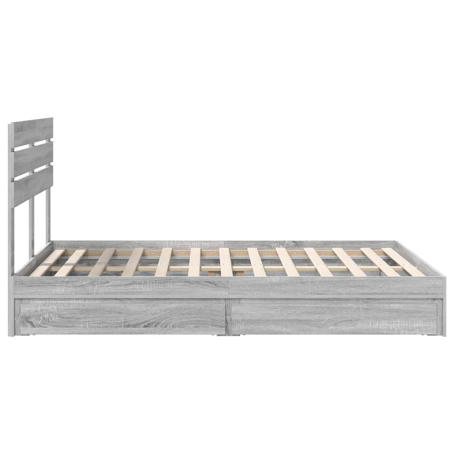 Lit de Rangement Gris Sonoma 150 x 200 cm Bois d'ingénierie - 9
