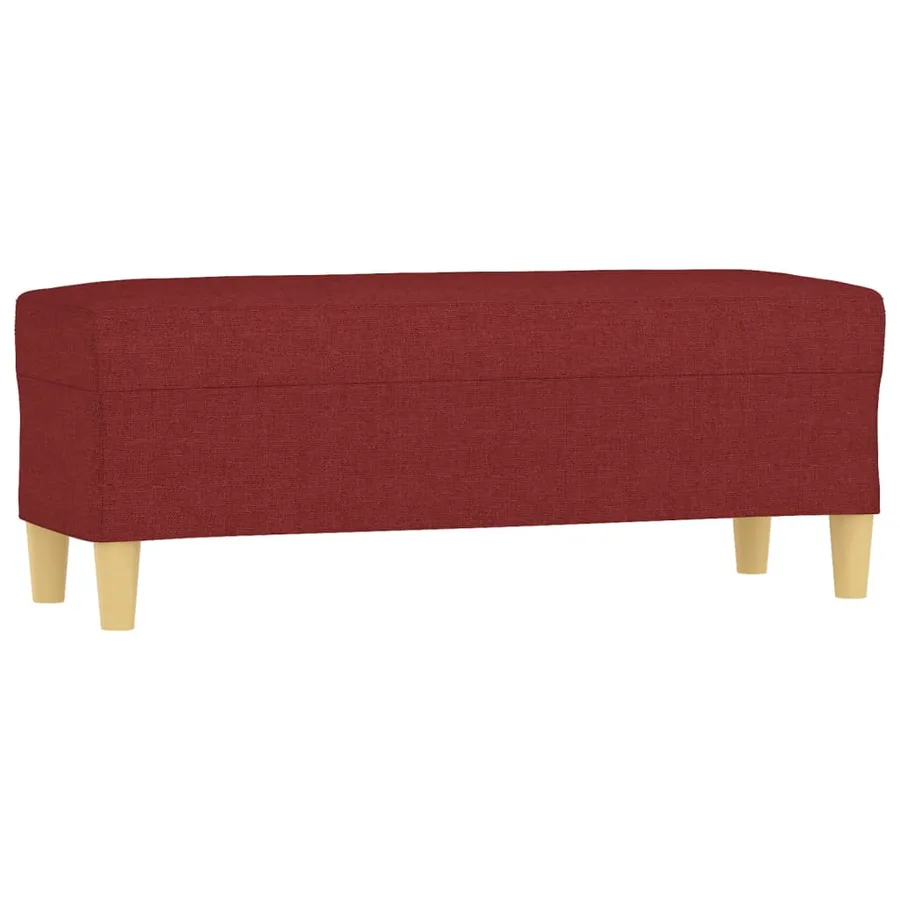Banc Rouge bordeaux 100x35x41 cm Tissu - 2