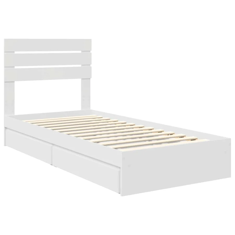 Lit de Rangement Blanc 75 x 190 cm Bois d'ingénierie - 4