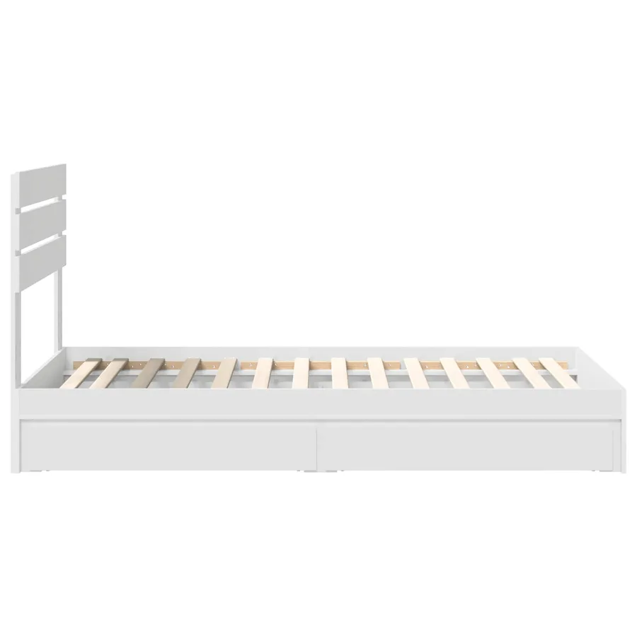Lit de Rangement Blanc 75 x 190 cm Bois d'ingénierie - 9