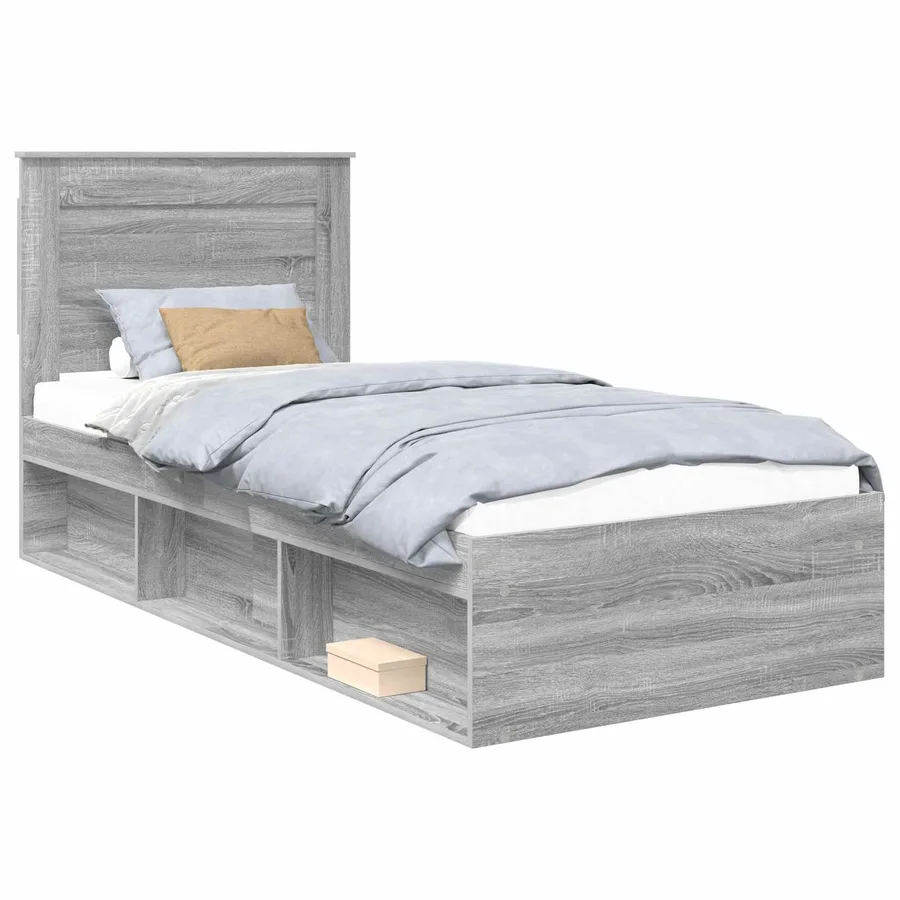 Cadre de lit Gris Sonoma 100 x 200 cm Pin massif - 2