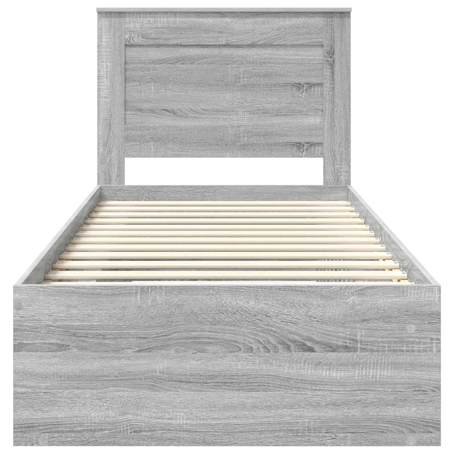 Cadre de lit Gris Sonoma 100 x 200 cm Pin massif - 7