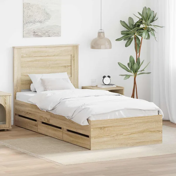 Cadre de lit Chêne Sonoma 100 x 200 cm Bois Ingénierie