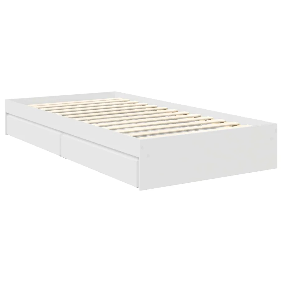 Lit de Rangement Blanc 90 x 200 cm Bois d'ingénierie - 6