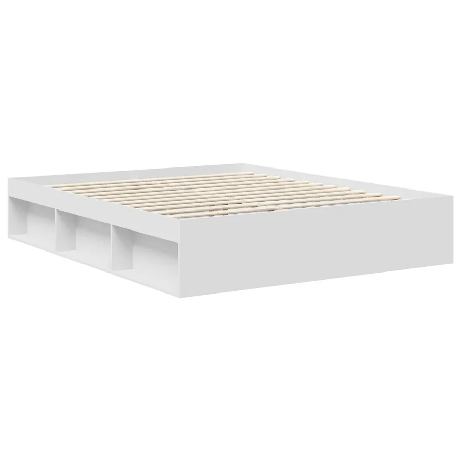 Cadre de lit Blanc 160 x 200 cm Bois de pin massif - 5