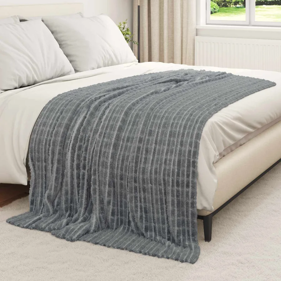 Jeté Gris foncé 200 x 150 cm Toison - 3