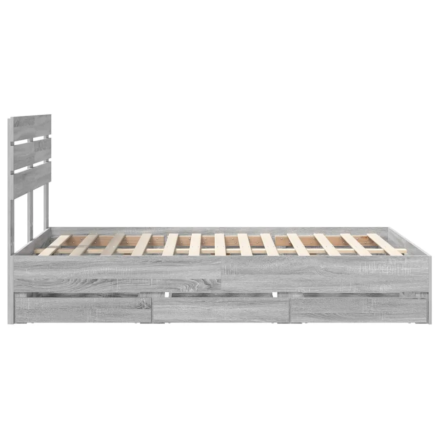 Cadre de lit Gris Sonoma 120 x 190 cm Bois Ingénierie - 9