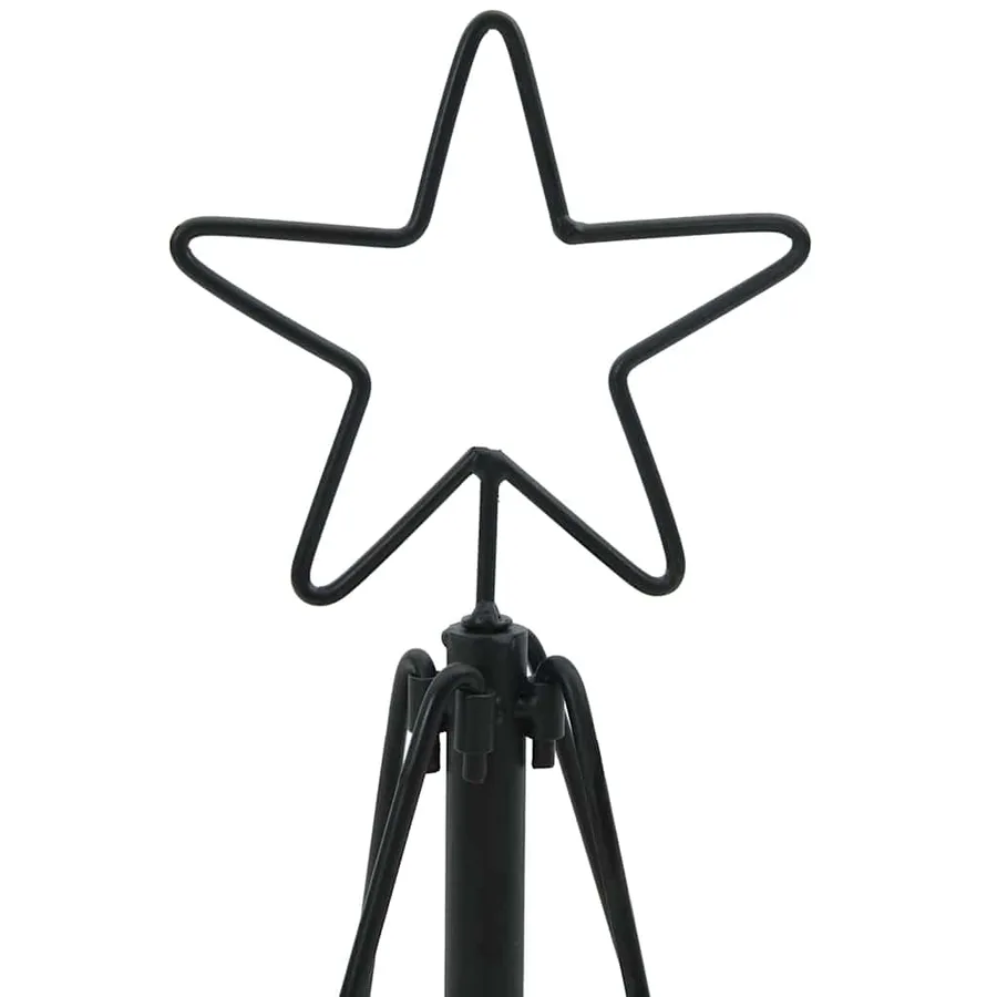 Arbre en cône de Noël avec support Noir 126 cm Acier - 7