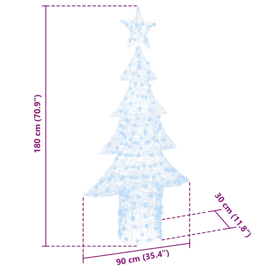 Sapin de Noël avec 240 LED Blanc froid 180 cm Acrylique - 10