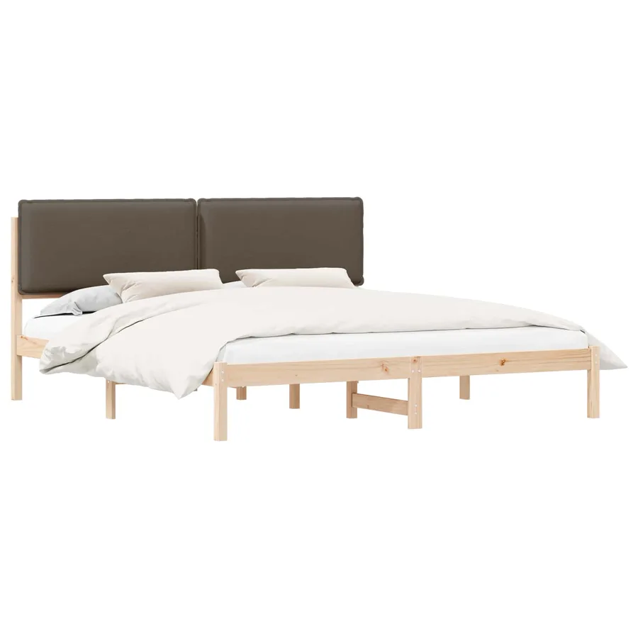 Cadre de lit avec tête de lit rembourrée Taupe 180 x 200 cm - 2