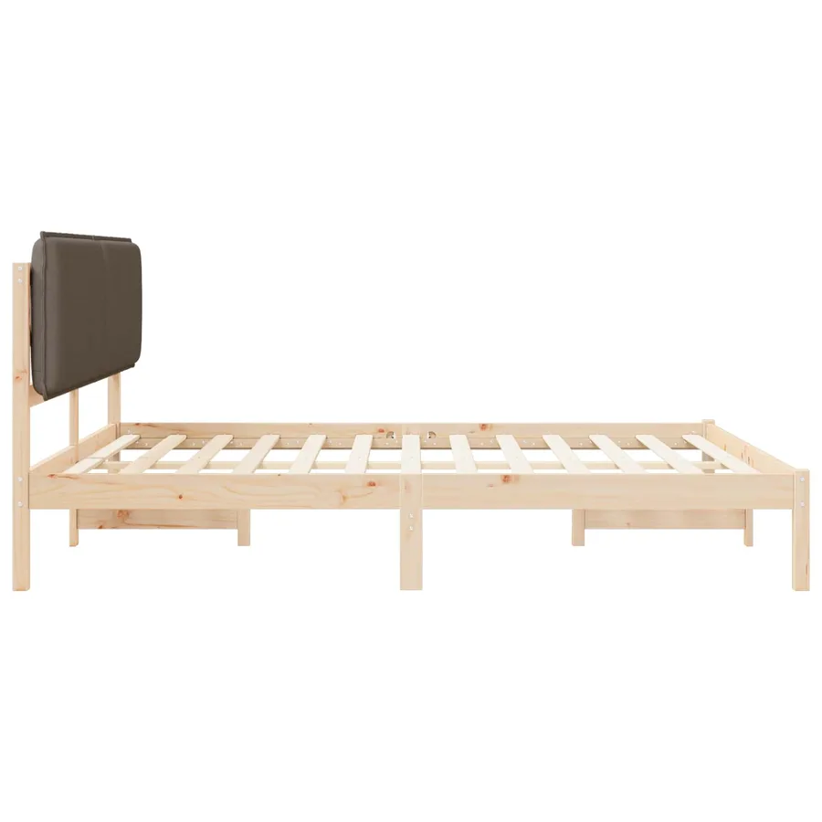 Cadre de lit avec tête de lit rembourrée Taupe 180 x 200 cm - 6