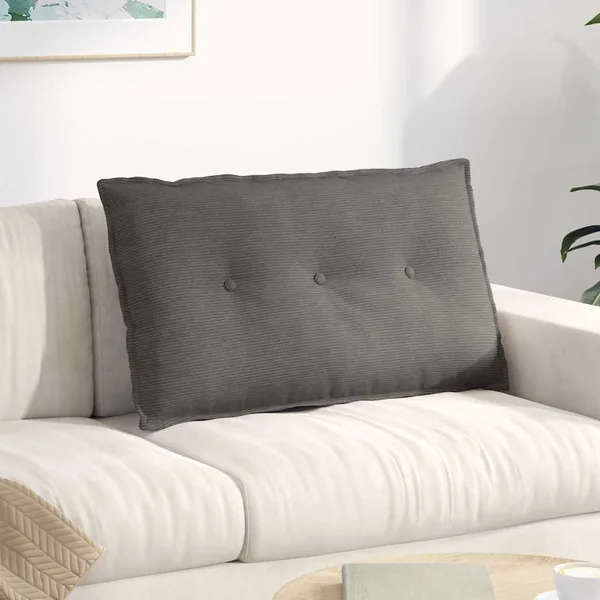 Coussin de Dos Gris clair 80 x 50 cm Tissu en velours côtelé