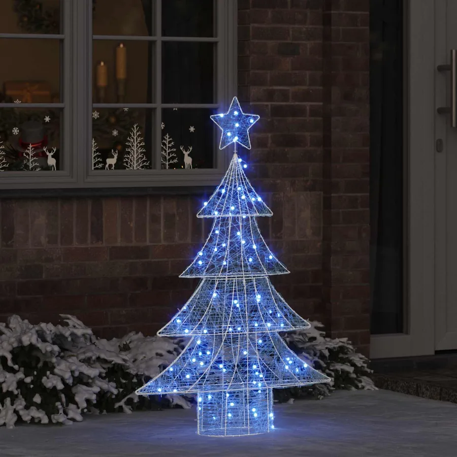 Sapin de Noël avec 100 LED Bleu 120 cm Acrylique