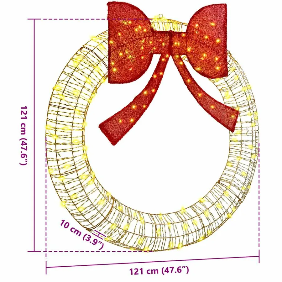 Couronne avec 150 LED Blanc chaud 121 x 121 x 10 cm PET - 10