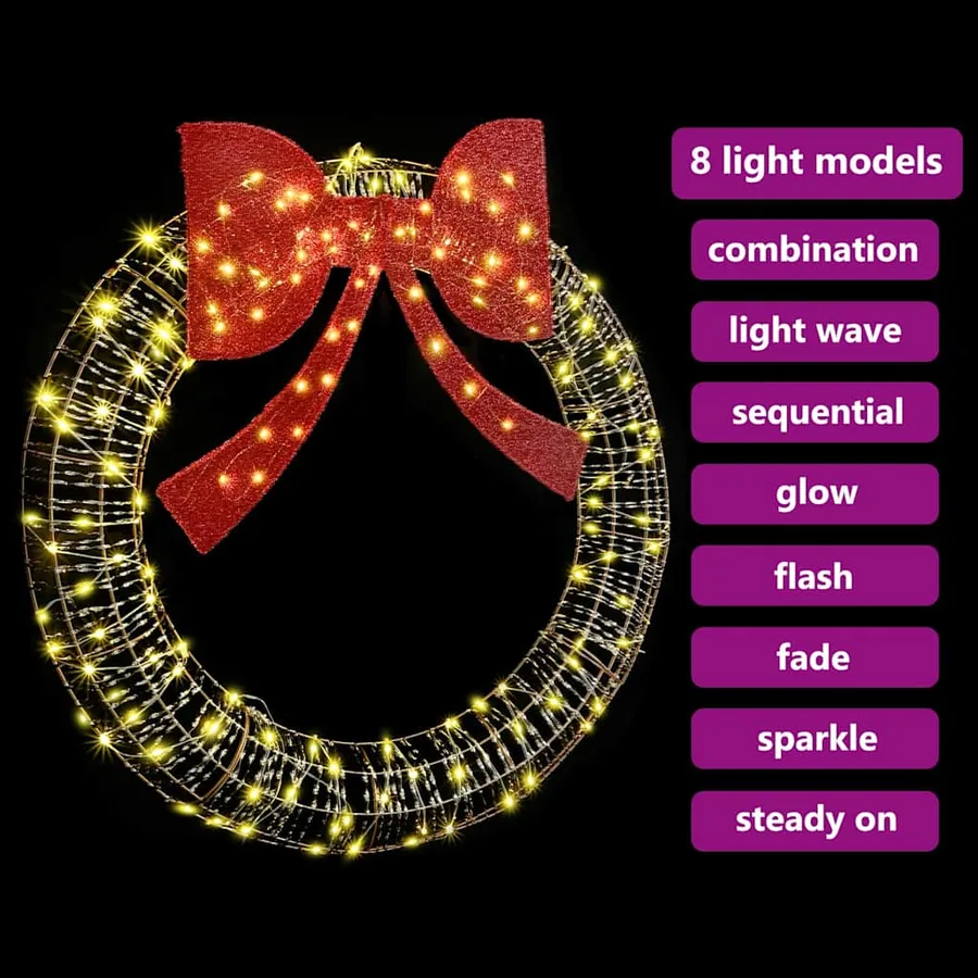 Couronne avec 150 LED Blanc chaud 121 x 121 x 10 cm PET - 9
