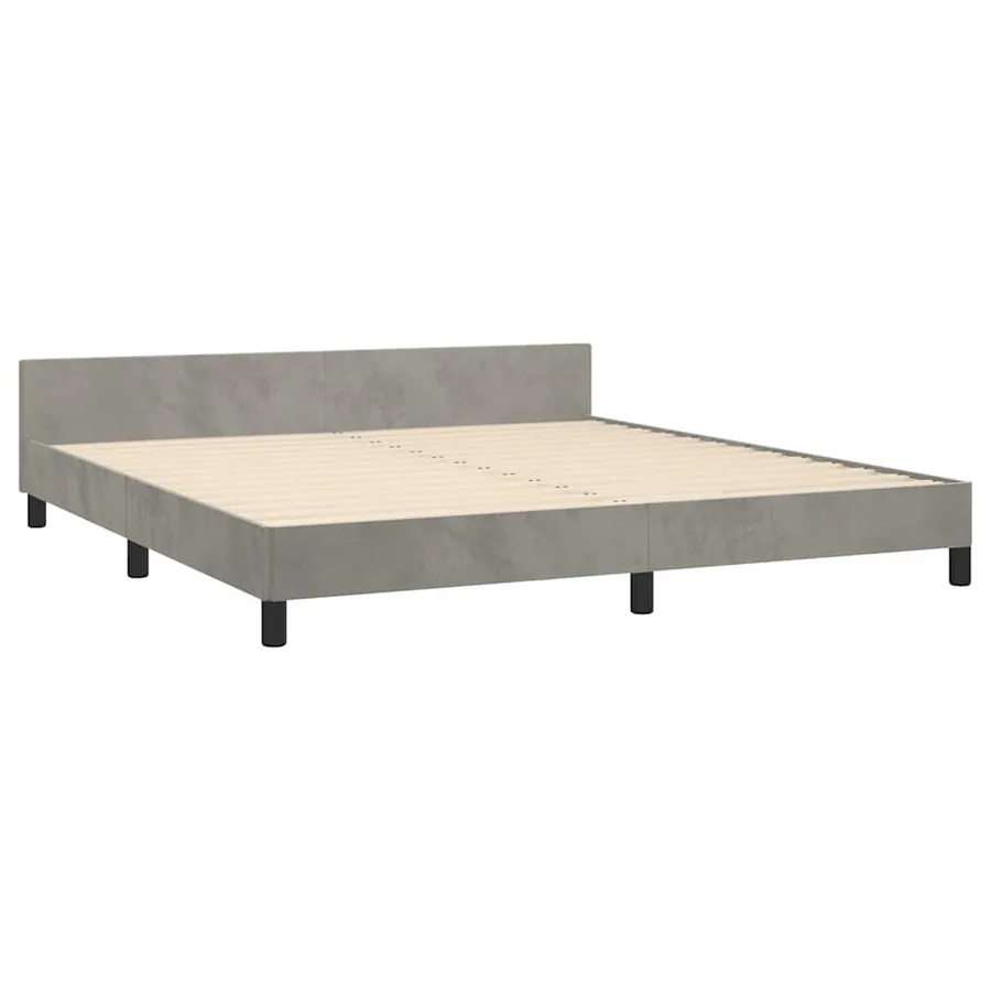 Cadre de lit sans matelas gris clair 180x200 cm velours - 4