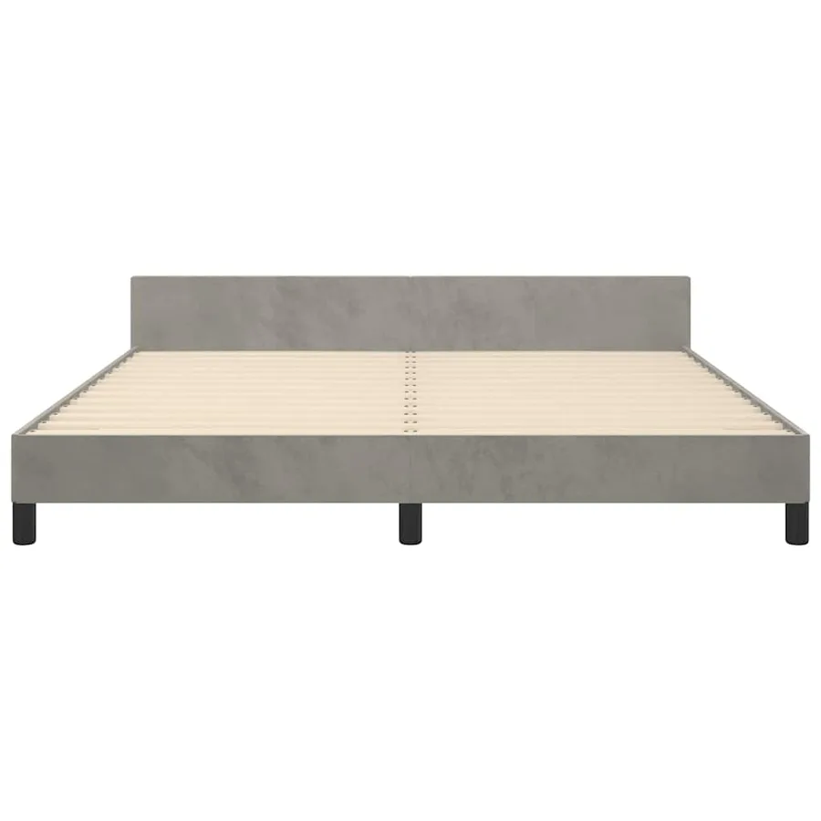 Cadre de lit sans matelas gris clair 180x200 cm velours - 5