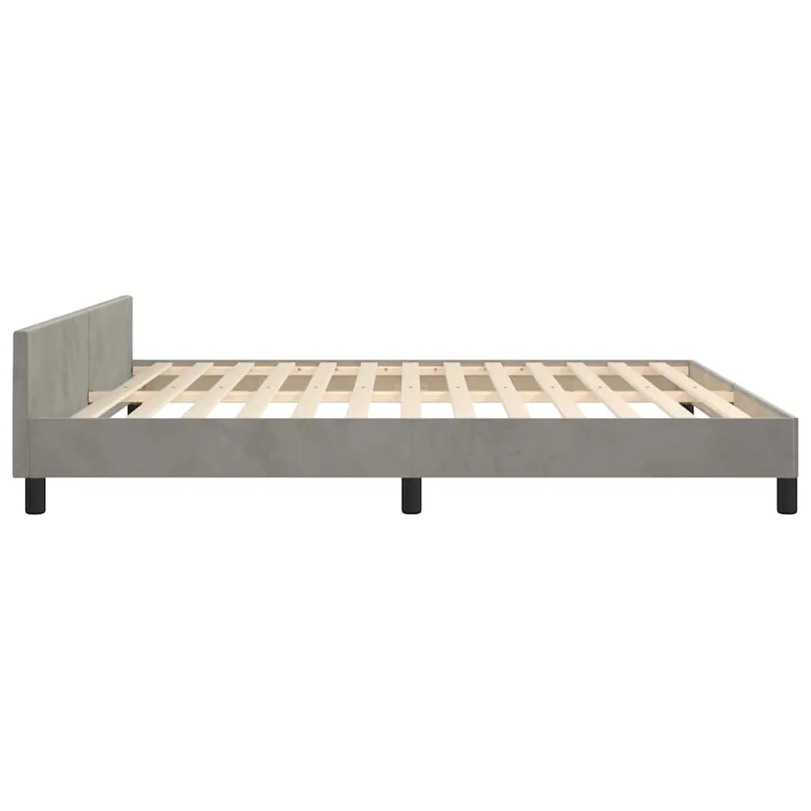 Cadre de lit sans matelas gris clair 180x200 cm velours - 6