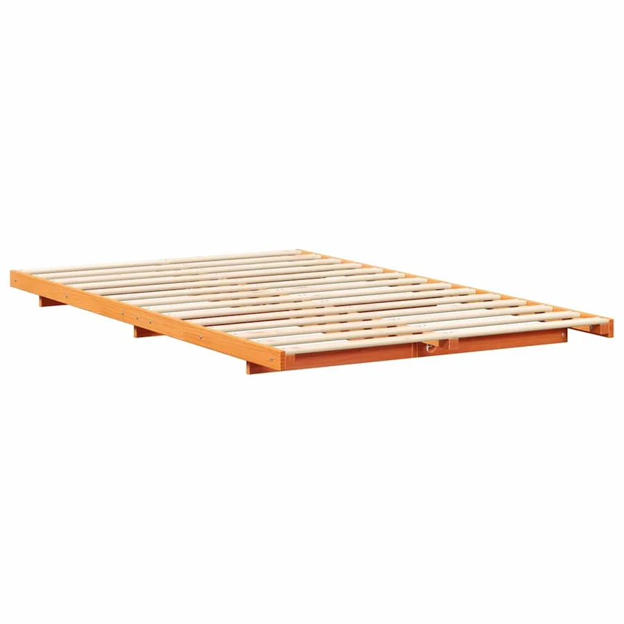 Cadre de lit Brun cire 140 x 190 cm Pin massif - 7