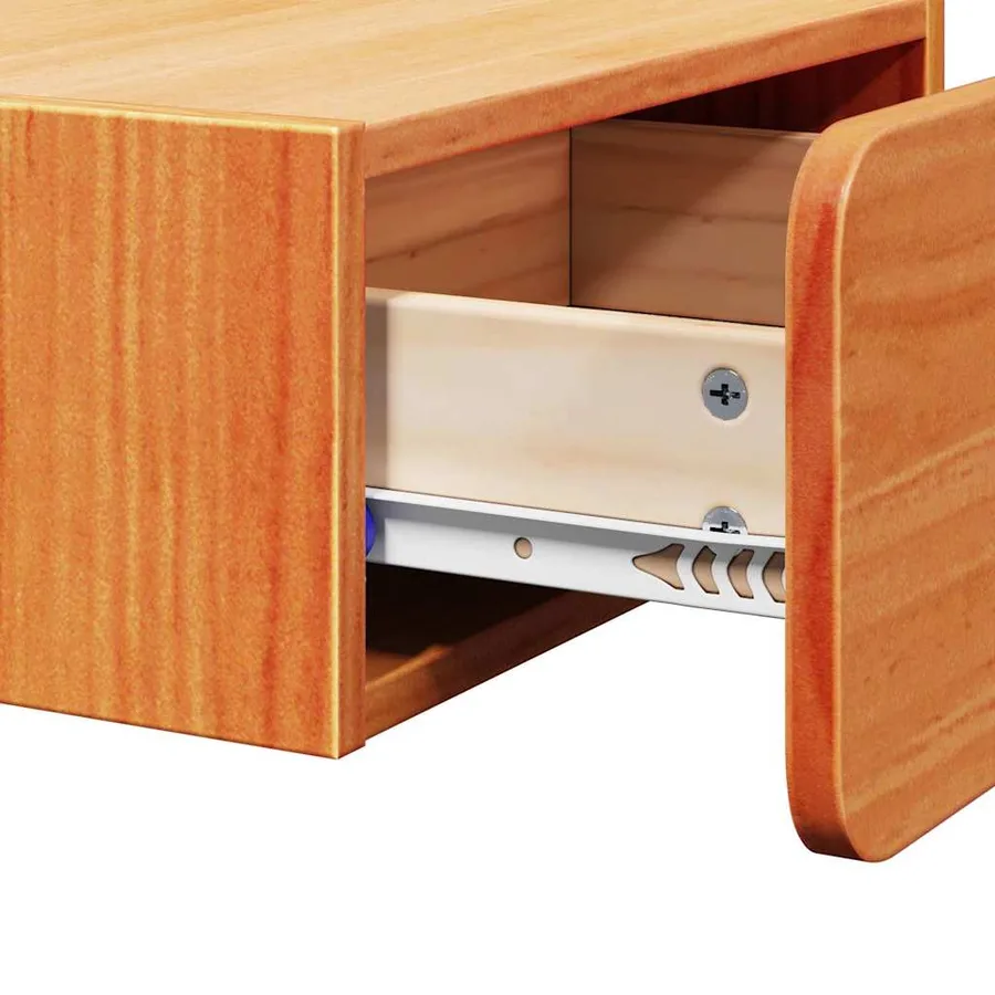 Table de chevet Brun cire 39 x 34 x 16,5 cm Bois massif en pin - 8