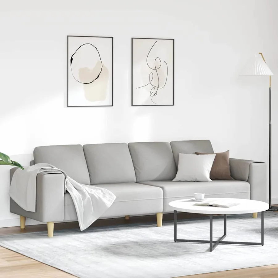 Canapé de salon Gris nuage 250 x 77 x 76 cm Polyester