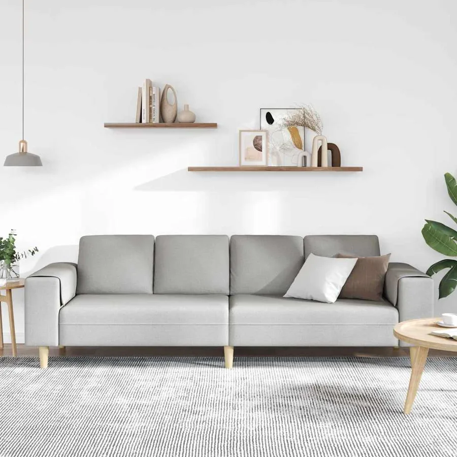 Canapé de salon Gris nuage 250 x 77 x 76 cm Polyester - 3