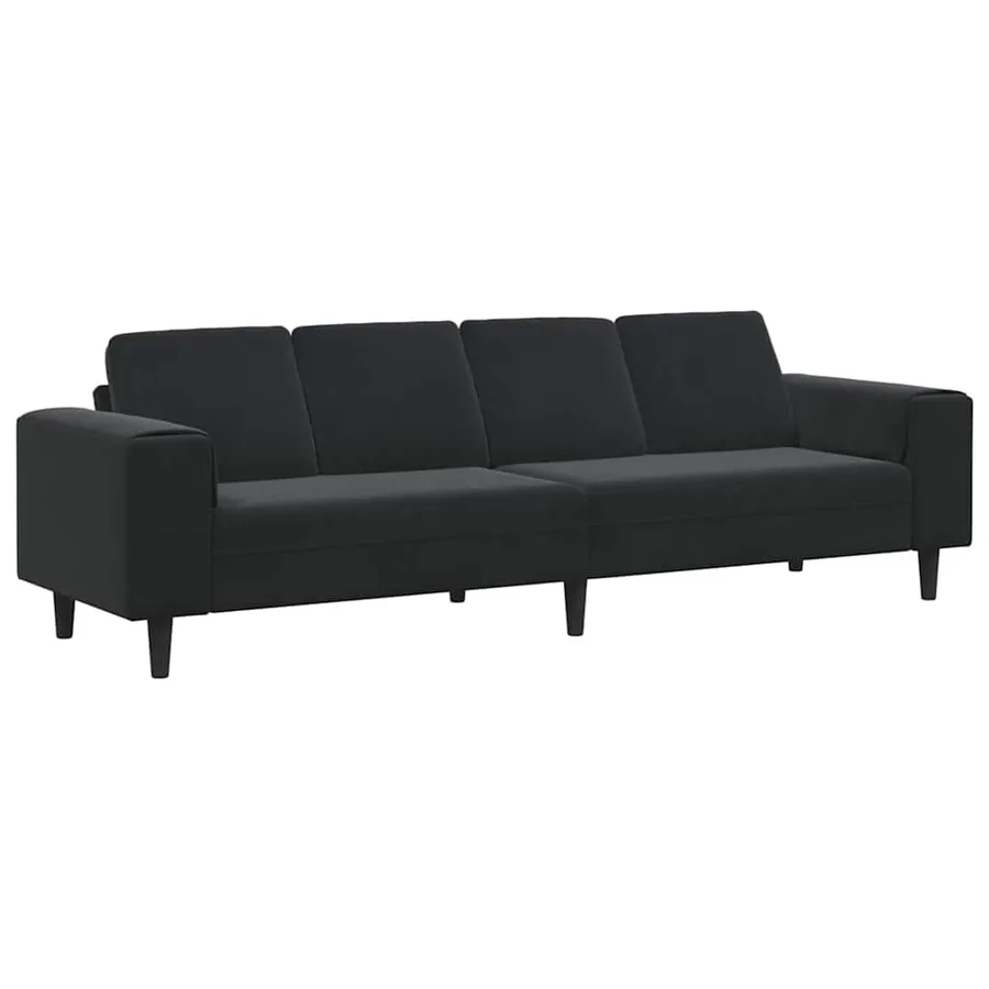 Canapé de salon Noir 250 x 77 x 76 cm - 2
