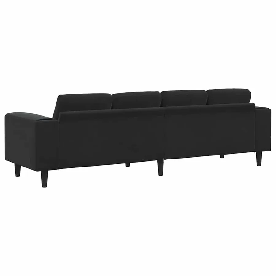 Canapé de salon Noir 250 x 77 x 76 cm - 6