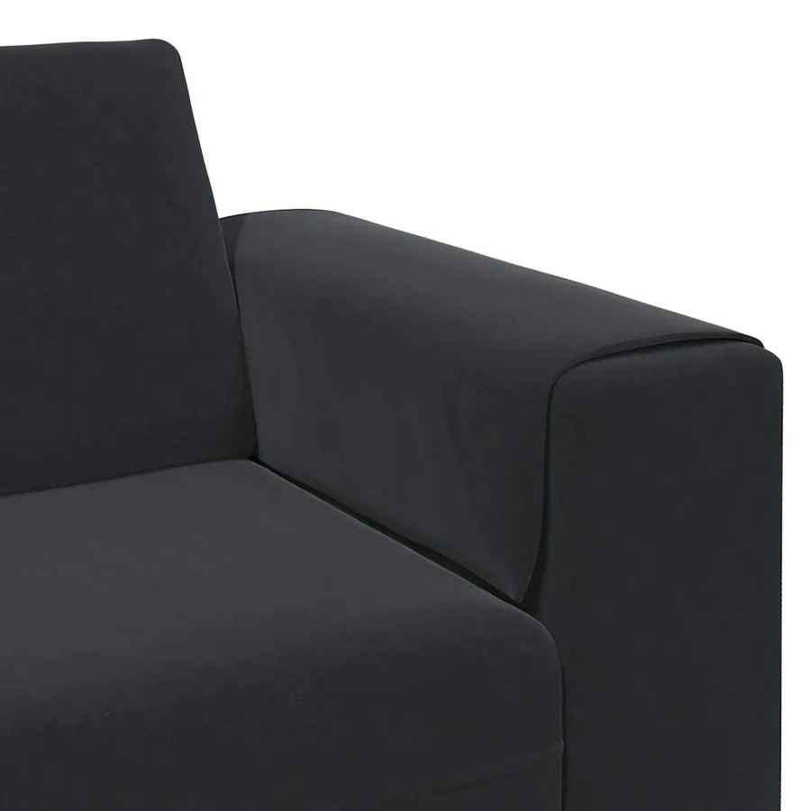 Canapé de salon Noir 250 x 77 x 76 cm - 7