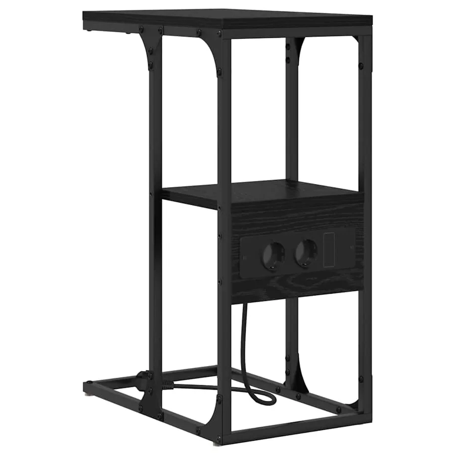 Cabinet de chevet Chêne noir 41,5 x 26 x 60,5 cm - 2