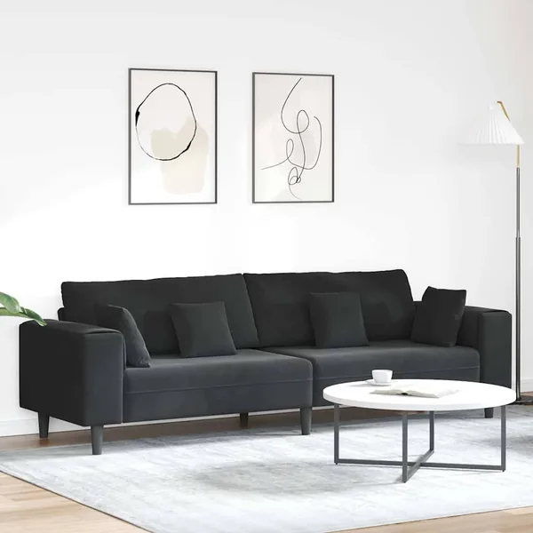 Canapé Noir 250 x 77 x 76 cm Velours