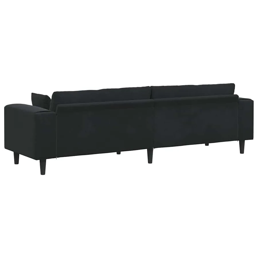 Canapé Noir 250 x 77 x 76 cm Velours - 6