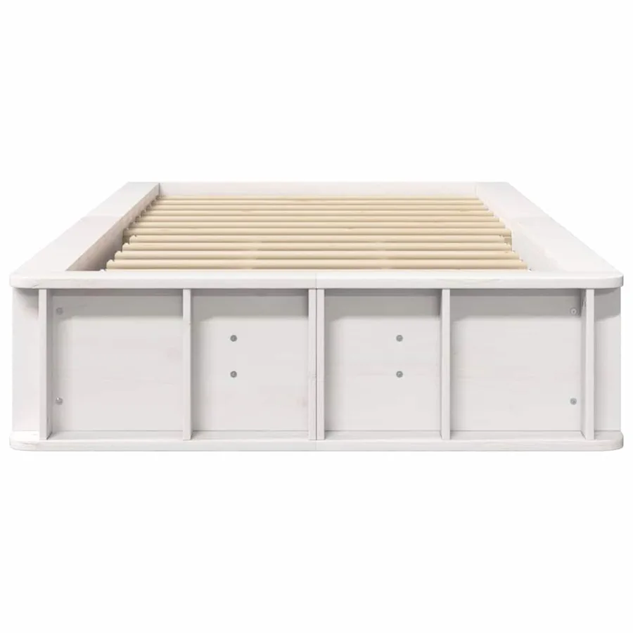 Cadre de lit Blanc 90 x 190 cm Bois de pin massif - 5