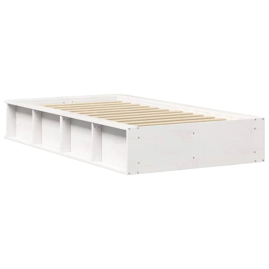Cadre de lit Blanc 90 x 190 cm Bois de pin massif - 7