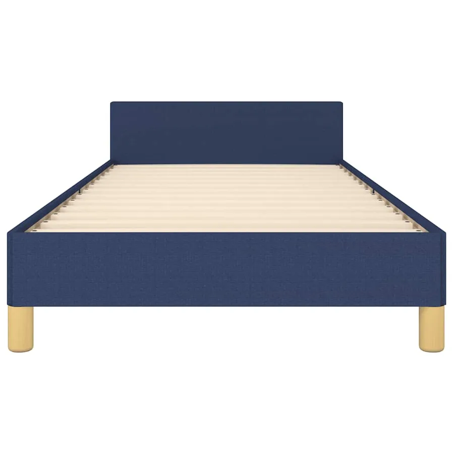 Cadre de lit avec tête de lit sans matelas bleu 80x200 cm tissu - 5