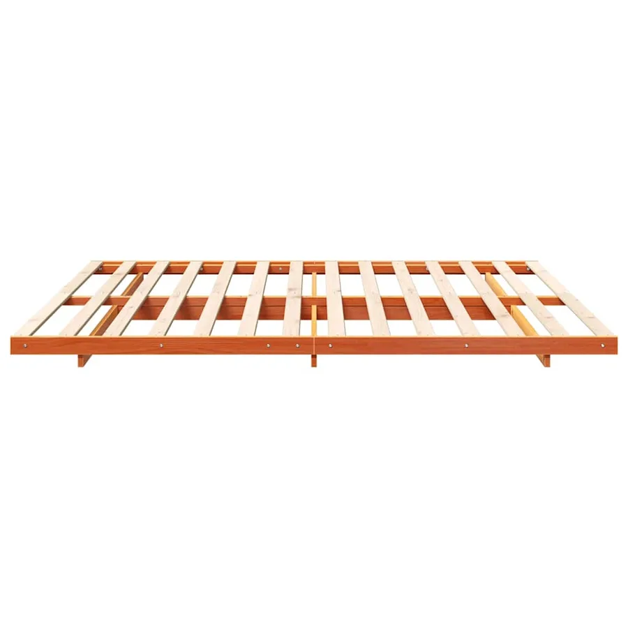 Cadre de lit Brun cire 200 x 210 cm Pin massif - 6