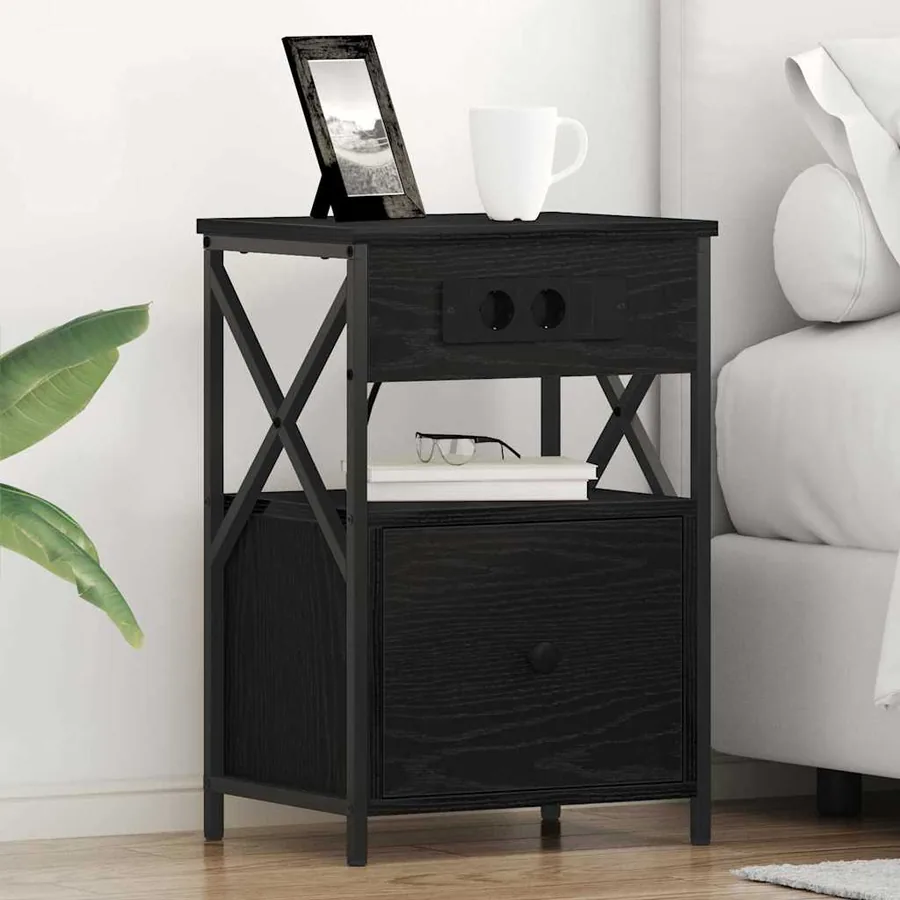 Cabinet de chevet Chêne noir 40 x 31 x 60 cm Bois d'ingénierie