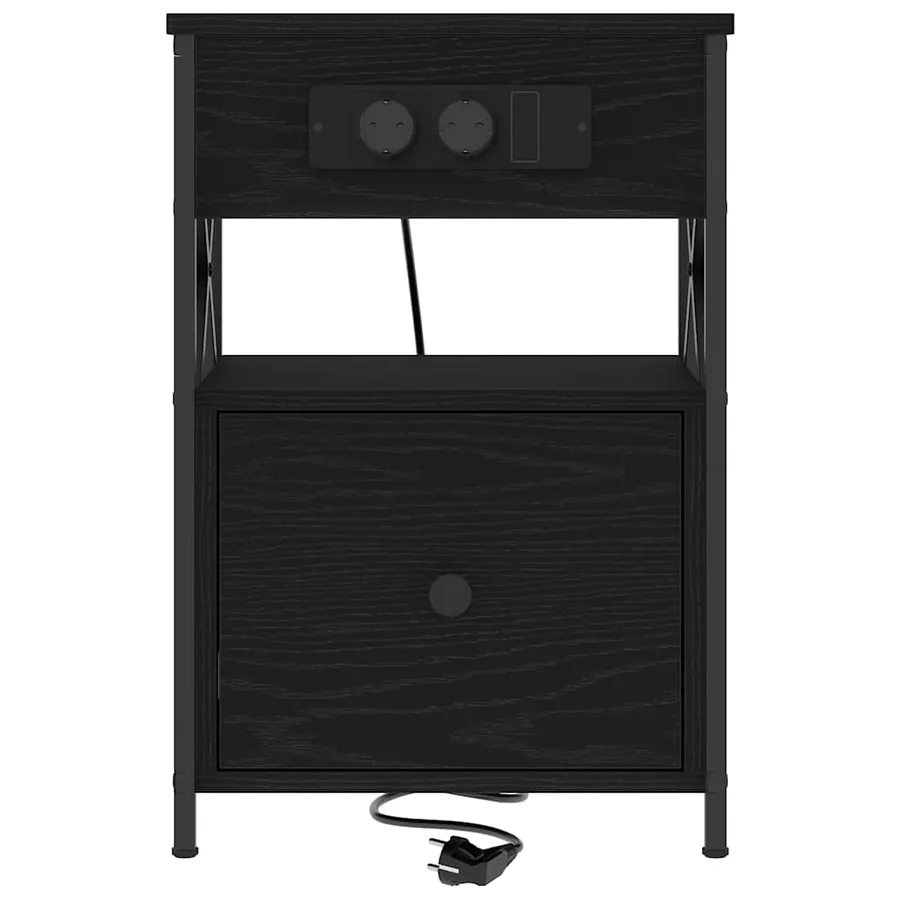 Cabinet de chevet Chêne noir 40 x 31 x 60 cm Bois d'ingénierie - 6