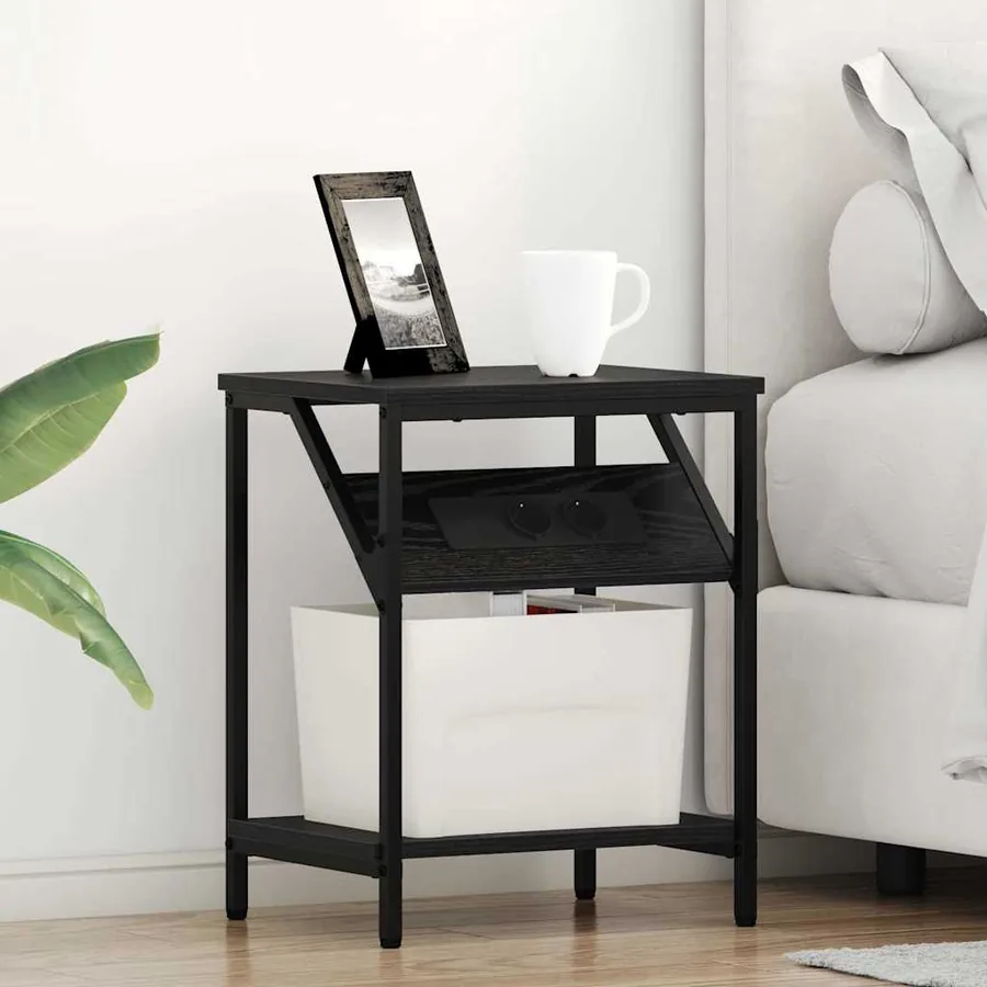Cabinet de chevet 2 pcs Chêne noir 38 x 30 x 48 cm