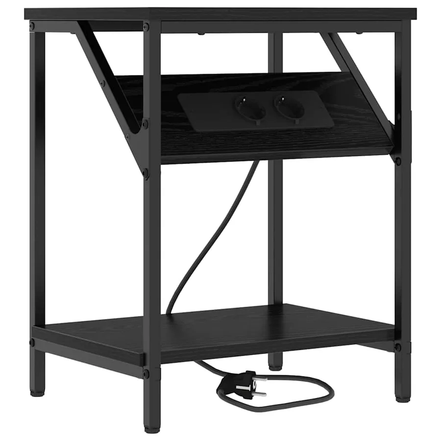 Cabinet de chevet 2 pcs Chêne noir 38 x 30 x 48 cm - 5