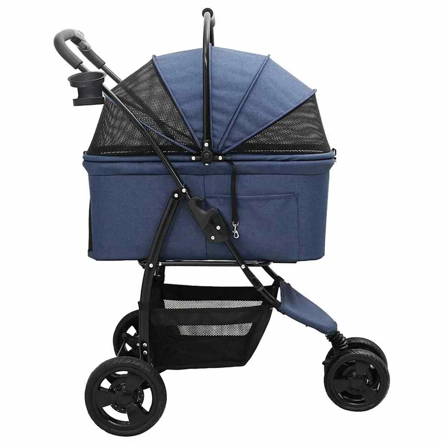 Poussette Pliante pour Animaux Bleu 78 x 54 x 101 cm Polyester - 8