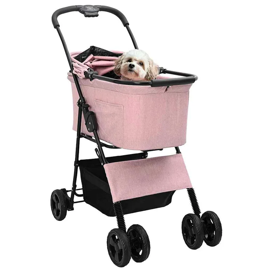 Poussette Pliante pour Animaux Rose 81 x 47 x 99 cm Polyester - 2