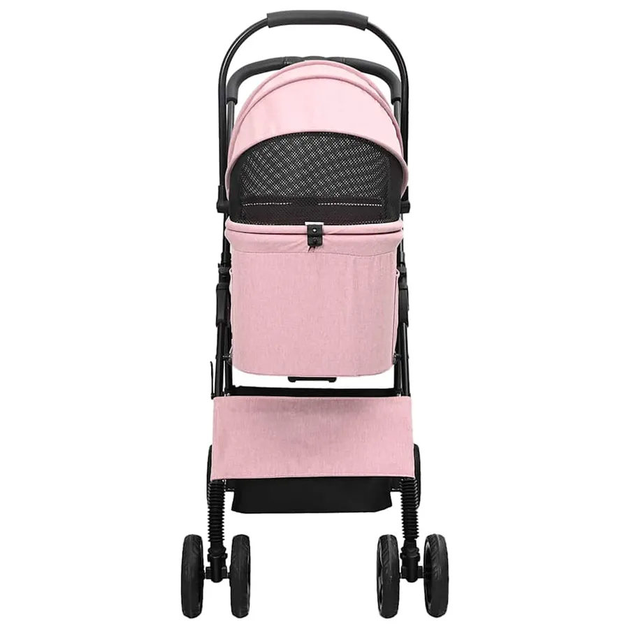 Poussette Pliante pour Animaux Rose 81 x 47 x 99 cm Polyester - 6