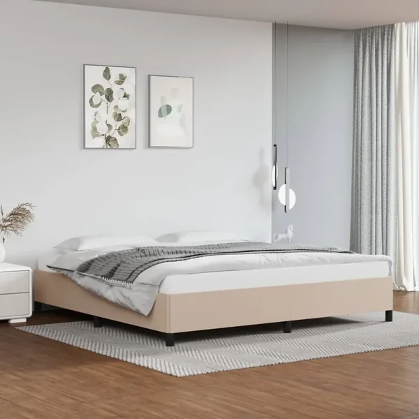 Cadre de lit sans matelas cappuccino 200x200 cm similicuir