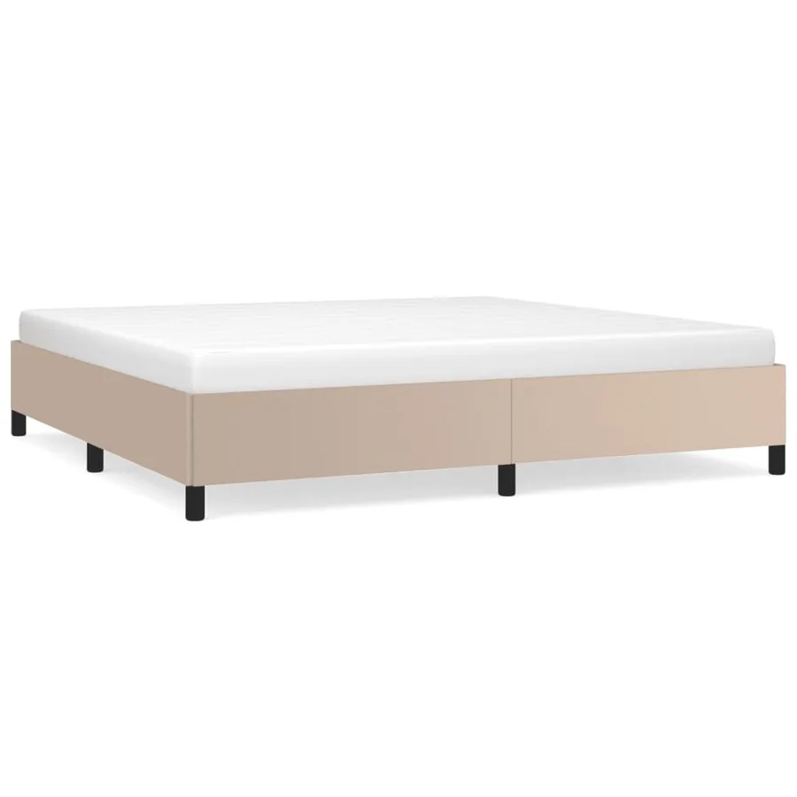 Cadre de lit sans matelas cappuccino 200x200 cm similicuir - 2